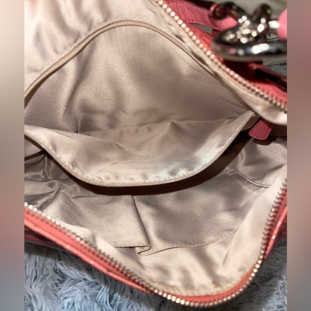 Authentic COACH Kristin Patent Leather Hobo HandBag 19299 Rose Pink w Dust Bag - Picture 9 of 13